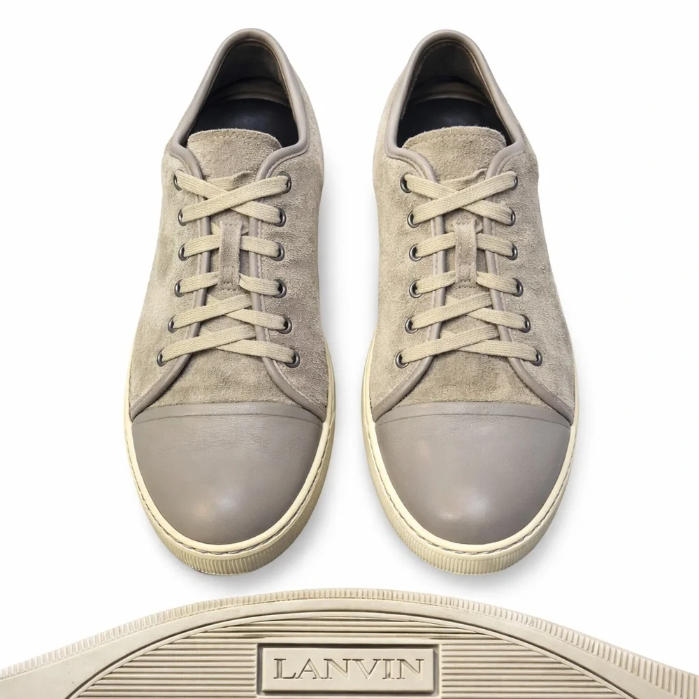 👟‎ LANVIN Suede Leather Low-Top Sneakers – 12